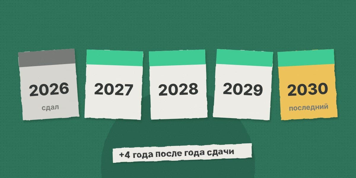 Пять листков календаря подряд: год сдачи и четыре года, когда результаты ЕГЭ ещё действуют